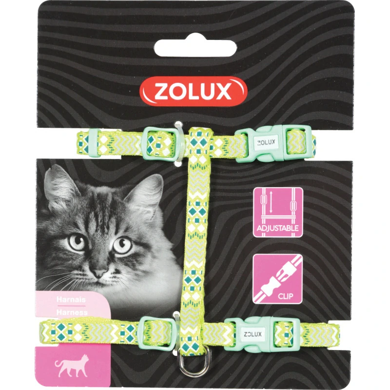 Postroj kočka Zolux ETHNIC zelený