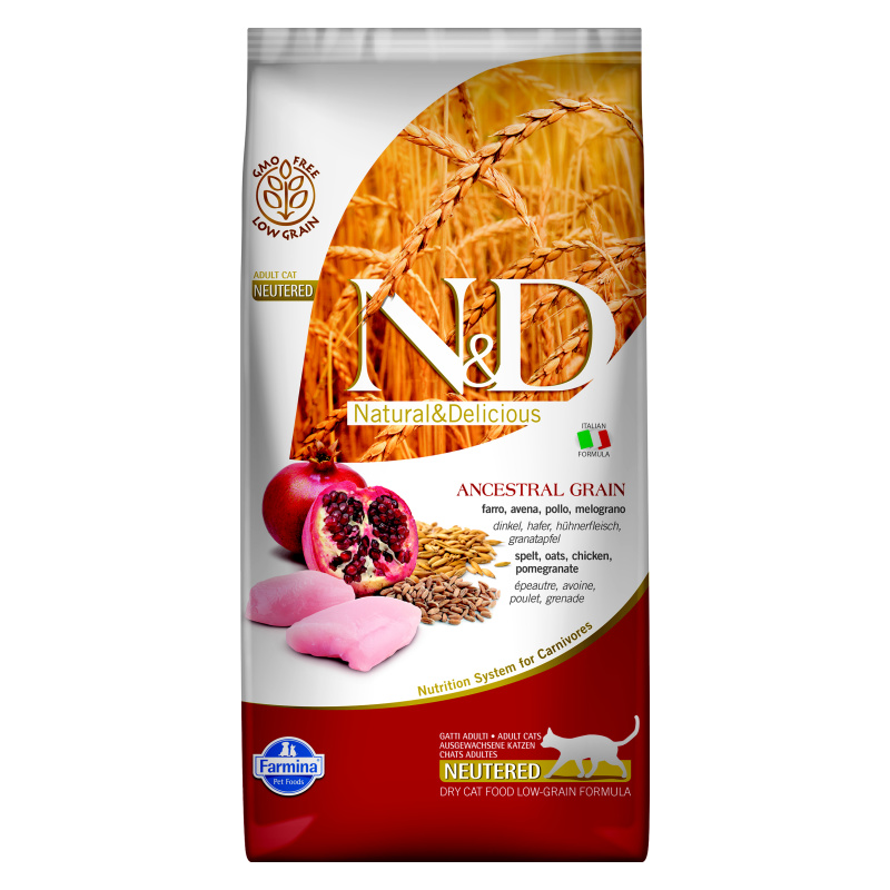 N&D Low Grain CAT Neutered Chicken & Pomegranate 5kg