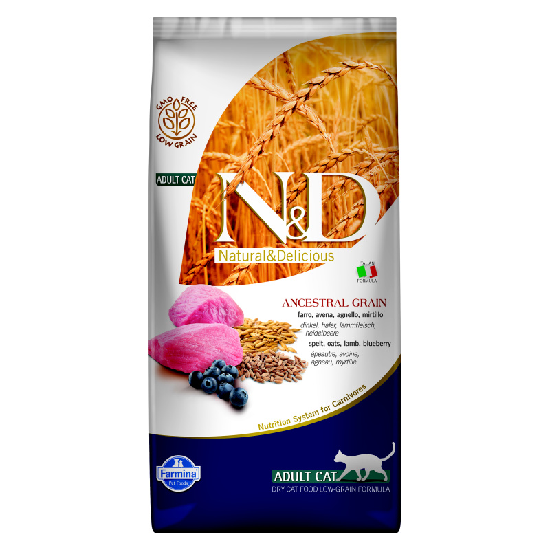 N&D Low Grain CAT Adult Lamb & Blueberry 5kg