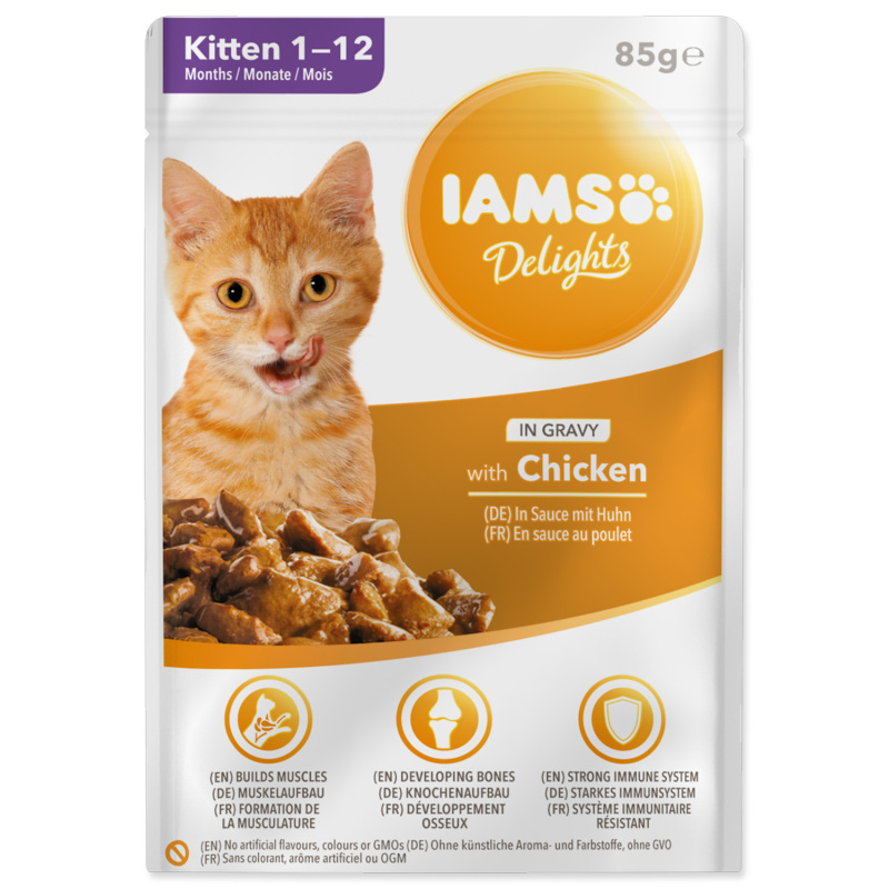 Iams Cat Kitten 85g kuře v omáčce