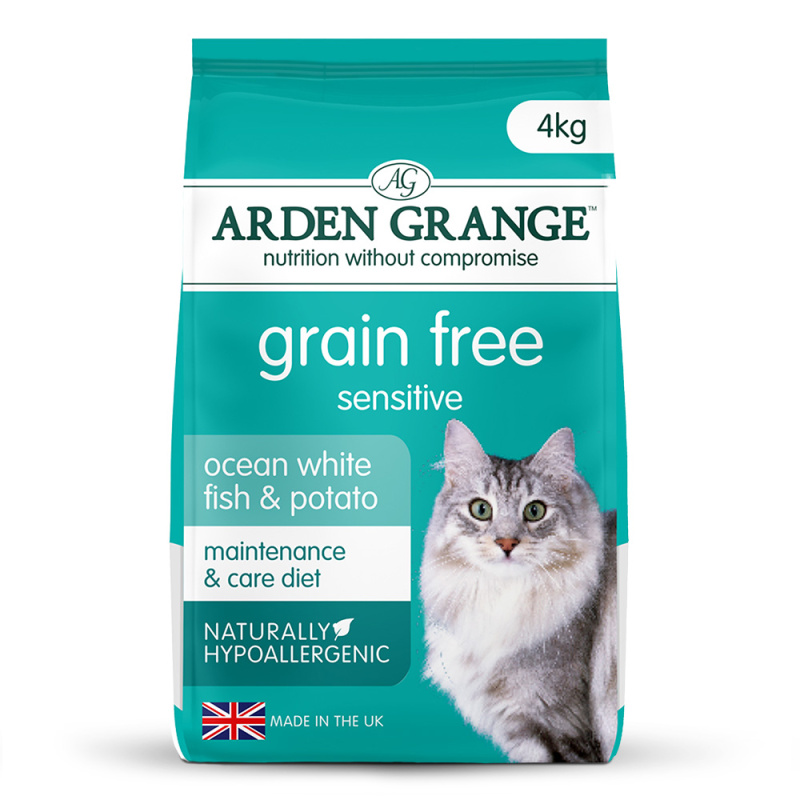 Arden Grange GF Cat Adult Sensitive Ocean White Fish & Potato 4kg